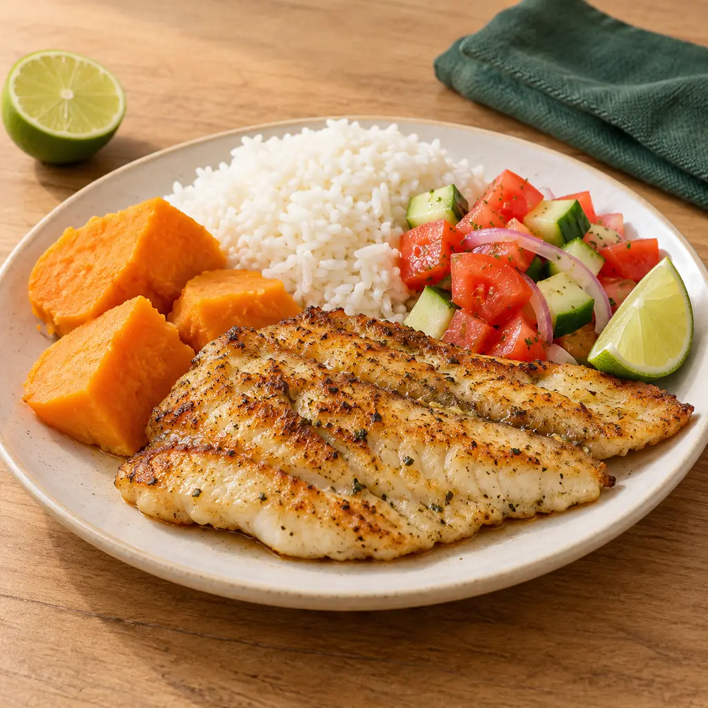 Pescado con acompañamiento